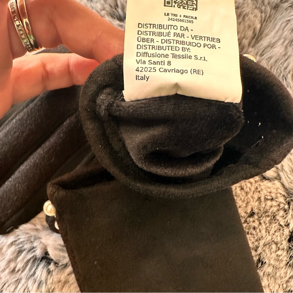 SOLD! Intrend by Max Mara Jersey Gloves with Pearls Size: 7.5 S/M Fall /Winter - Picture 12 of 16